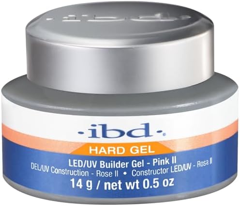 IBD Pink II builder gel consistency and cool pink shade for nail extensions