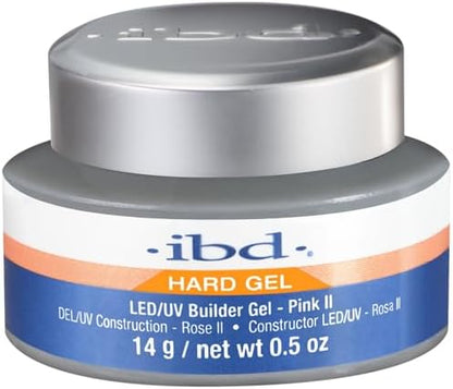 IBD Pink II builder gel consistency and cool pink shade for nail extensions