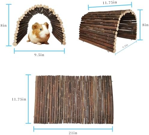 Guinea Pig Hideout Rabbit Hide Rat Cage Accessories Extra Large Wooden Tunnel Hut Hideaway for Pig Hideout Tortoise Hedgehog Ferret and Chinchilla - Image 6