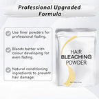 Before and after hair lightening results showcasing up to 8 levels of lift