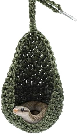 MinrzPet reptile hammock elevated resting pouch hanging from mesh enclosure screen