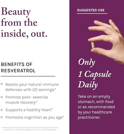 Close up of Reserveage Resveratrol 500 mg packaging