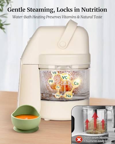 Baby Dolce glass puree maker disassembled showing dishwasher safe removable parts