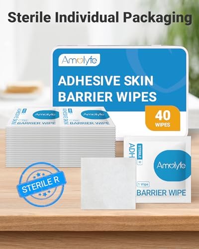 Portable Amolyfe skin protection kit featuring forty sterile skin prep wipes.