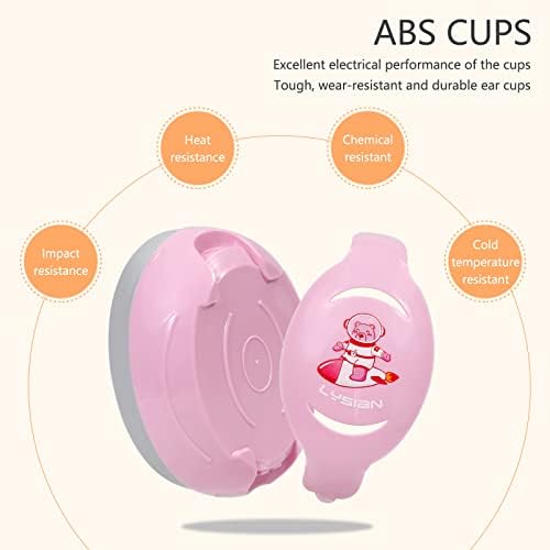 Lysian baby travel earmuffs in pink colorway