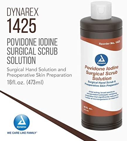 Dynarex 16 fluid ounce antiseptic bottle label details