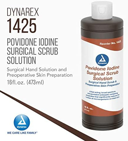 Dynarex 16 fluid ounce antiseptic bottle label details