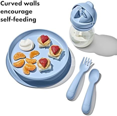 Exploded view showing OXO Tot plate separated from silicone suction base