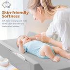 Top view of 32 inch gray diaper changing pad