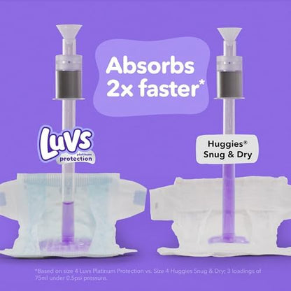 Close up of Luvs diapers size five showing wetness indicator and stretchable tabs