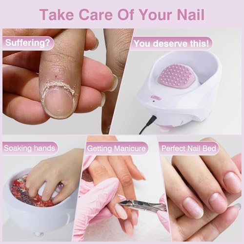 Electric Nail Soaking Bowl Manicure Bath Bowl Vibration Nail Spa Massage Nail Salon Bowl with 7 Modes for Nail Caring - Image 4