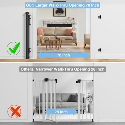 PRObebi extra wide dog gate protecting a porch balcony outdoor area
