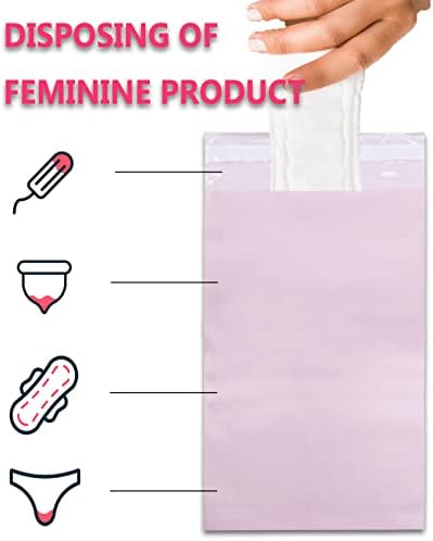 Odor blocking pink plastic bags for sanitary napkin disposal