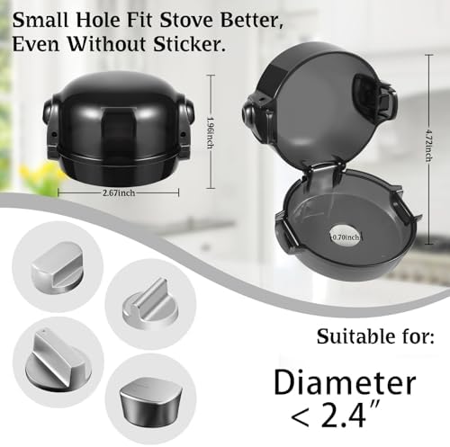 Black safety covers for gas stove knobs