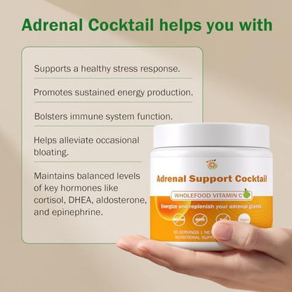 Conception for Her Adrenal Support drink mix nutrition label showcasing whole food vitamin C ingredients