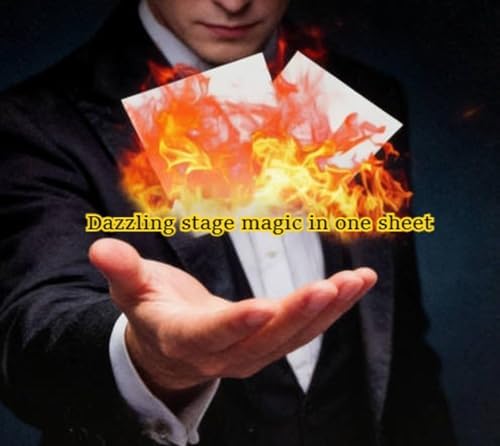 Close up of 10x10cm magic flash paper sheets
