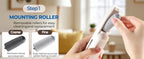 Close up view of the textured quartz roller head on the rechargeable foot care device.