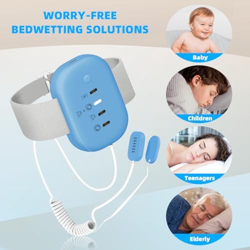 Yoiilifee enuresis alarm showing USB charging port and power button.