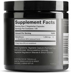 Toniiq Glutathione supplemental facts label and ingredient details