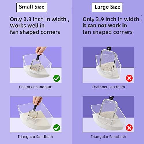 Niteangel Hamster Sand Bath Scoop: - Stainless Steel Sand Substrate Shovel Fine Mesh Metal Sifter Scooper fits Small Animal sandbath Box (Small Scoop) - Image 6