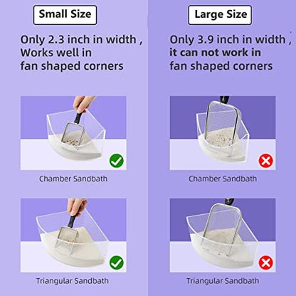Niteangel Hamster Sand Bath Scoop: - Stainless Steel Sand Substrate Shovel Fine Mesh Metal Sifter Scooper fits Small Animal sandbath Box (Small Scoop) - Image 6
