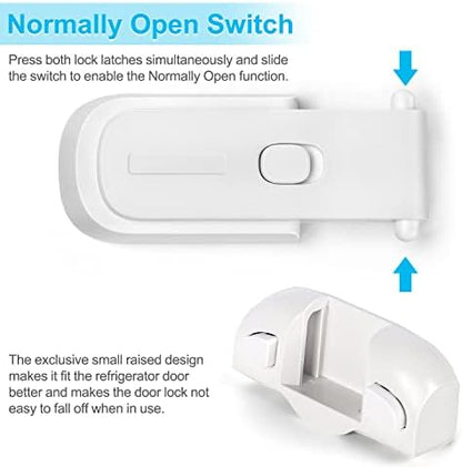 Clymene safety lock for kitchen appliances adhesive backing