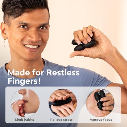 Premium adult stress relief roller resting comfortably inside an individual palm