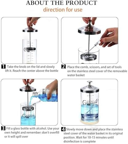 Gusnilo barber tool sterilizer jar with lid removed