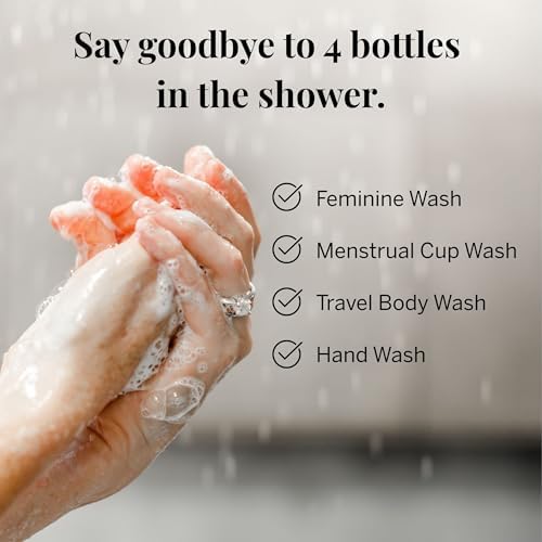 Pixie Cup Menstrual Wash being used to clean suction holes of a period cup