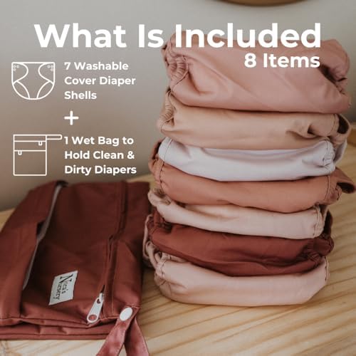 Nora's Nursery cloth diaper cover showing interior snap system