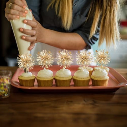 High quality food grade wooden sticks attached to gold paper tinsel