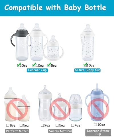 Six count premium silicone training cup spouts isolated on clean background for infant feeding