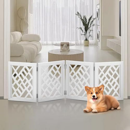 YORWHIN adjustable pet barrier extended fully across a wide hallway opening