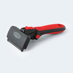 Refuresh professional quality dog grooming brush medium red model angled profile.