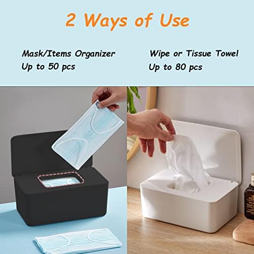 Side profile of black baby wipe container