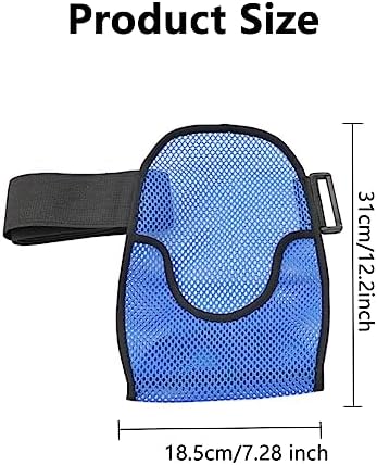 Adjustable elastic fixation band on a portable colostomy bag protector.