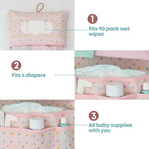 Hamur Home travel diaper bag hanging on a stroller handle