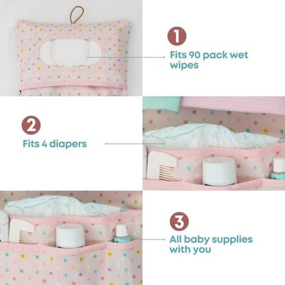 Open Hamur Home stroller organizer with baby essentials inside