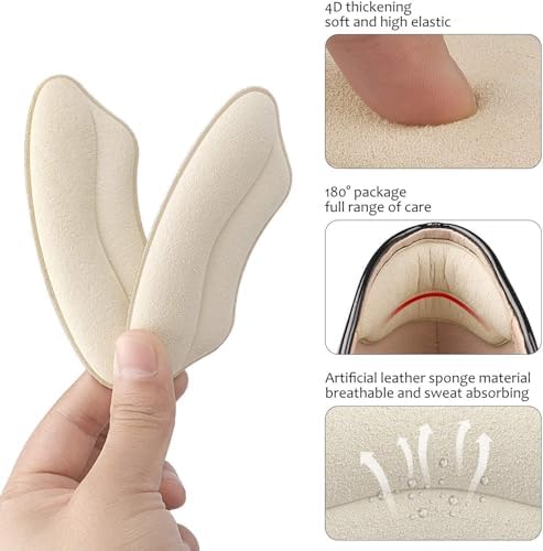 Self-adhesive shoe heel stickers for blister prevention and comfort.