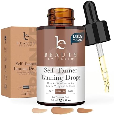 Beauty By Earth Self Tanning Drops Medium front view bottle