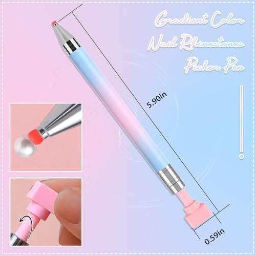 Blue and pink gradient nail art wax pen