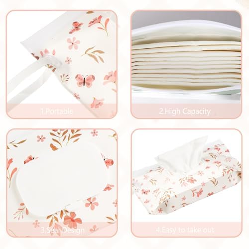 Side view of Febsnow baby wipes travel case showing flip top lid