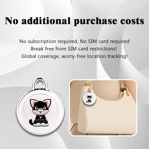 Vebiso smart pet finder item tracker highlighting the replaceable button battery compartment.
