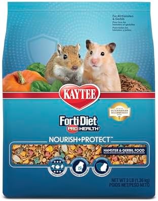 Nutritional small animal food pellets close up view