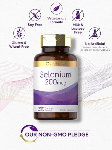Vegetarian selenium 200 micrograms capsules for thyroid support