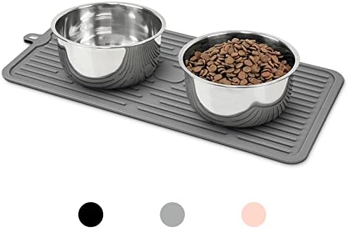 Ptlom waterproof silicone pet mat raised edges