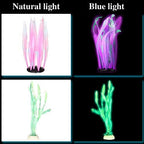 Frienda glowing lotus leaf and mushroom fish tank ornaments