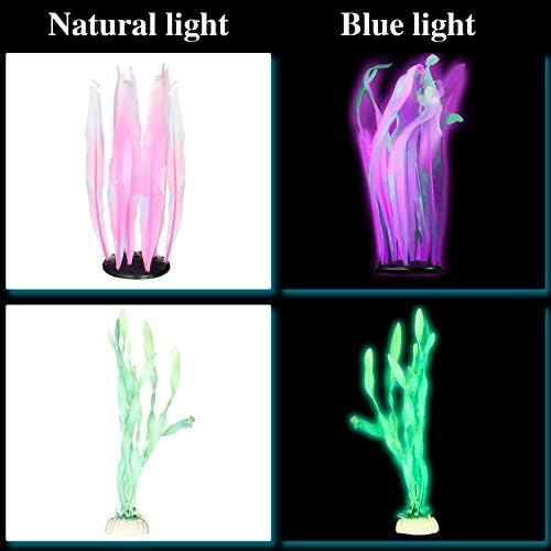 Frienda glowing lotus leaf and mushroom fish tank ornaments