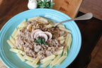Prepared bowl of beef stroganoff using Mom's Place mix