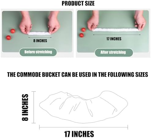 Clear portable potty training bags stretched over toddler toilet seat